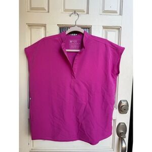 FIGS Rafaela Oversized Electric Orchid Pink PO 2325 Scrub Top Size XS